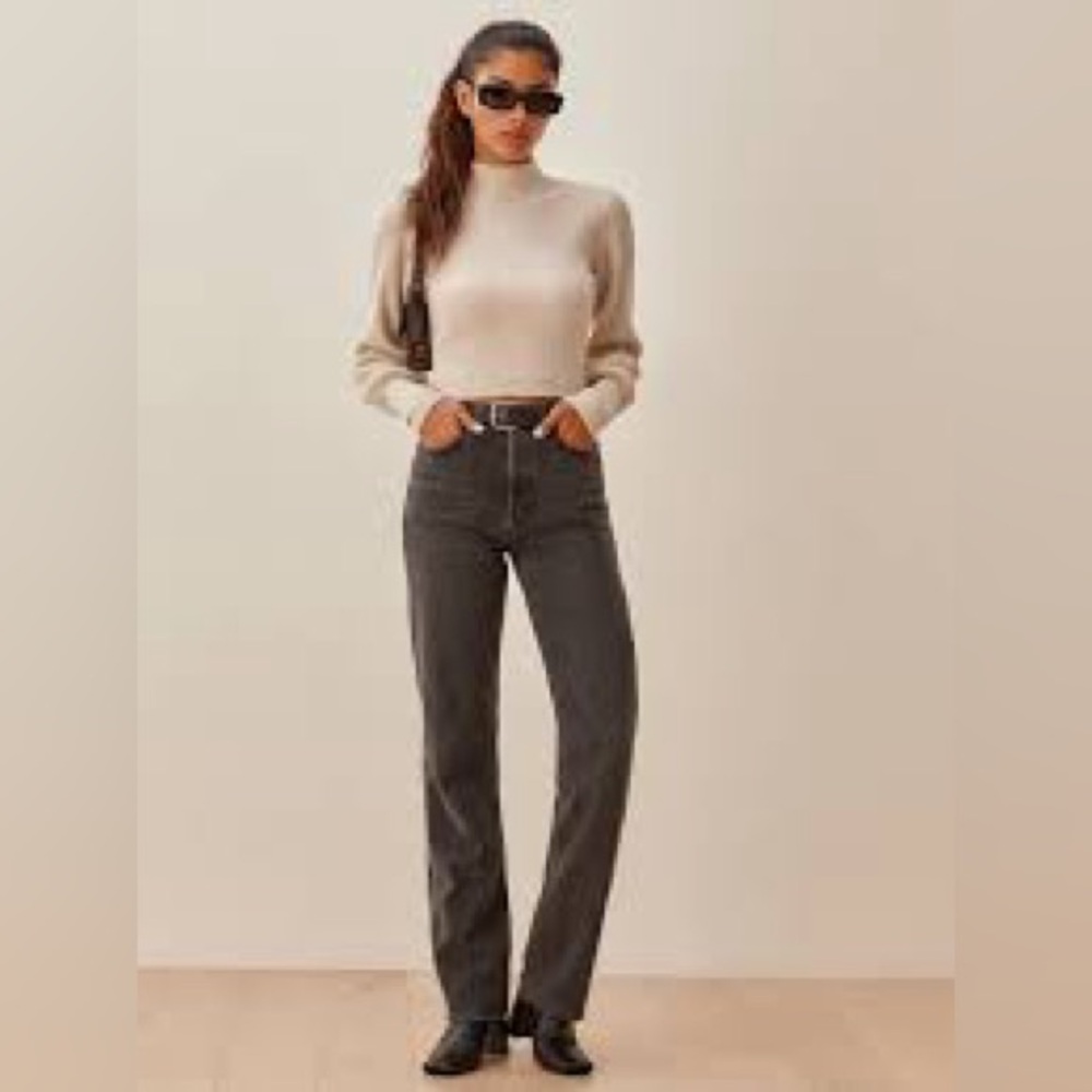 Reformation Cynthia High Rise Straight Long Jeans